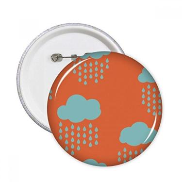 Imagem de Cloud Rain Drip Padrão Laranja Pinos Redondos Emblema Botão Decoração Acessório 5 peças