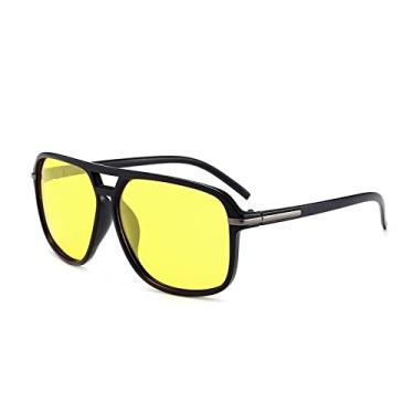 Imagem de Óculos de sol polarizados vintage superdimensionados masculinos femininos moda viagem óculos de sol para motorista tons pretos anti-reflexo UV400,6, tamanho único