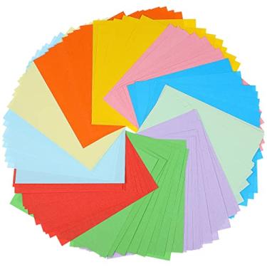 Imagem de Abaodam 200 Folhas Papel Colorido Papel Ofício Colorido Papéis De Cartolina Papel De Origami Colorido Papel Quadrado De Origami Papel De Seda Origami Filho Atolamento De Papel Dupla Face
