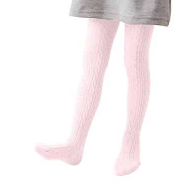 Imagem de Meia-calça infantil para bebês meninas leggings quentes de malha sem costura meias elásticas meia-calça para meninas (rosa choque, 3-4 anos)