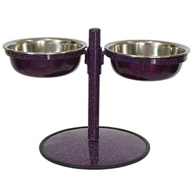 Imagem de Comedouro Medio Duplo Inox com Regulagem de Altura, Cor: Roxo Pigmentado