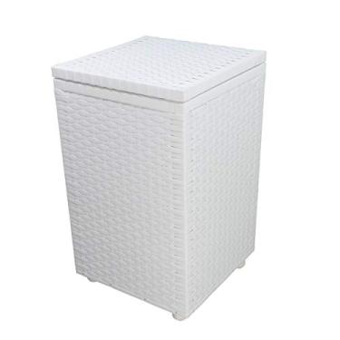 Imagem de Cesto de Roupa em Fita 35x35x57cm c/Rodas Branco