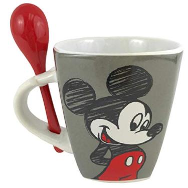 Imagem de Disney Mickey e Minnie Mouse – Caneca de café de cerâmica com colher – Multicolorido – 325 ml