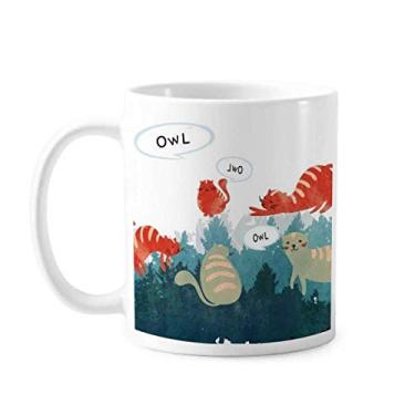 Imagem de Caneca de cerâmica para amantes de animais que falam de coruja que protege os amantes de animais de estimação
