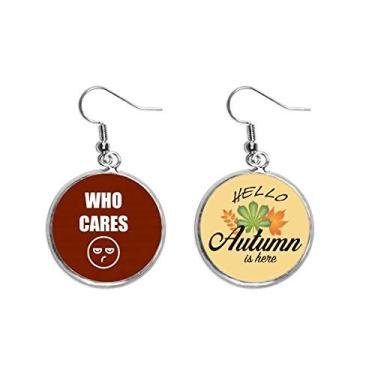 Imagem de Care Expression Results Art Deco, presente, moderno, orelha, pendente, folha de outono, joia