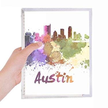 Imagem de Caderno de aquarela Austin America City com folhas soltas e diário recarregável