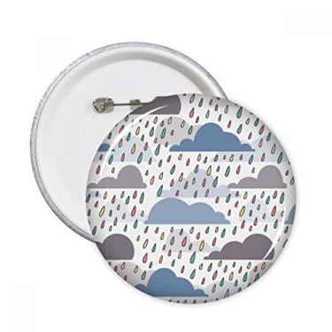 Imagem de Cloud Rain Weather Drip Pattern Pinos Redondos Emblema Decoração de Roupas 5 peças Presente