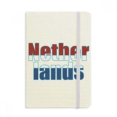 Imagem de Caderno com nome da bandeira dos Países Baixos em tecido com capa dura e diário clássico