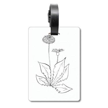 Imagem de Dente-de-leão Flor Folhas Mala Etiqueta Cartão de Bagagem Scutcheon Etiqueta
