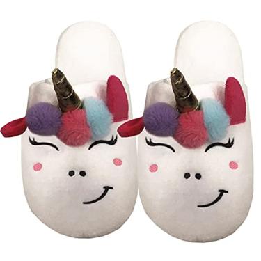 Imagem de Chinelo feminino Pantufa de unicornio 36 a 38