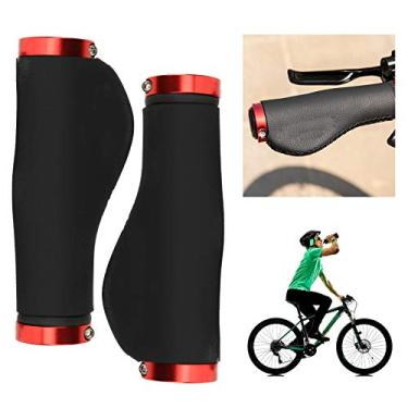 Imagem de Junlucki Capa de guidão, punhos de barra de retenção de bicicleta com travas de guidão, para bicicleta de estrada mountain bikes (anel preto vermelho)