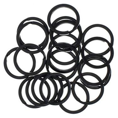 Imagem de PARACORD PLANET - Anéis de Chaveiro Divididos em Metal, 2,5 cm de Diâmetro, Preto, 20 Unidades
