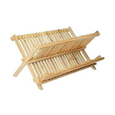 Imagem de Escorredor De Pratos E Louças Abre E Fecha Em Bambu