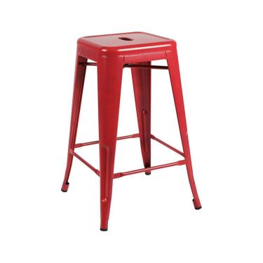 Imagem de Banqueta Alta Industrial em Aço Berlim Fratini Vermelho