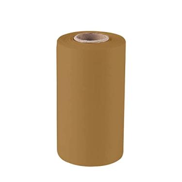 Imagem de Forros laterais de forma de bolo, 10 cm x 50 m, forro de forma de bolo sem cola, rolo de forro lateral, rolo de forro lateral de papel pergaminho branco/marrom pré-cortado para forma de bolo, marrom
