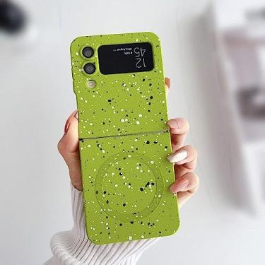 Imagem de Capa macia de TPU de carregamento sem fio magnético metálico para Samsung Galaxy Z Flip 3 4 5G Flip4 Flip3 Case, verde, para Z Flip 4