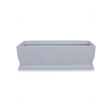 Imagem de Vaso Jardineira Em Polietileno 80X30 + Prato Cinza Claro