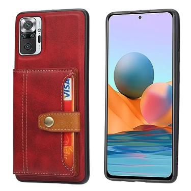 Imagem de Capa de telefone de couro carteira para Xiaomi 11T Pro para Redmi Note10 10S 11 Lite 10T Pro 9 Pro para Mi Poco X3 NFC K40 Stand Cards Solt Cover, vermelho, para Redmi Note10Pro