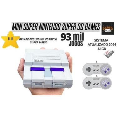 Mini Super nintendo 93 mil jogos 2 controles + Brinde Estrela