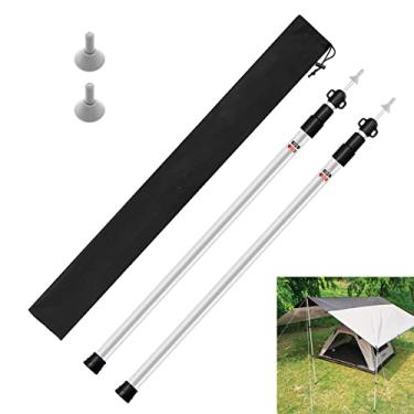 Imagem de Hlily Varas de tenda Varas de lona de alumínio, Varas telescópicas de acampamento leves ajustáveis para caminhadas, mochila, dossel de carro, abrigo, toldo