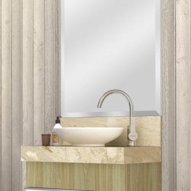 Imagem de Lavatório em Porcelanato para Banheiro 60cm Slim para Cuba de Apoio Slim Blu Travertino