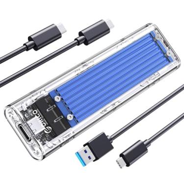 Imagem de ORICO Gabinete SSD M.2 NVMe, USB 3.2 Gen 2 (10 Gbps), gabinete adaptador de unidade de estado sólido externo transparente para SSD 2280 2260 2242 2230 PCI-E M2 M-Key SSD, conversor