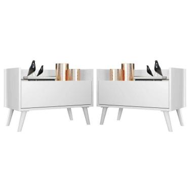 Imagem de Kit com 2 Mesas de Cabeceira 60cm Retrô Multimóveis V3633