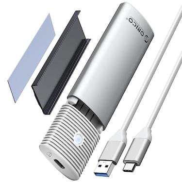 Imagem de ORICO Adaptador M.2 NVMe SATA SSD sem ferramentas, USB C 3.2 Gen 2 10Gbps NVMe, 5Gbps NGFF SATA PCIe M-Key(tecla B+M) 2230/2242/2260/2280, leitor M2 externo de alumínio, compatível com acabamento UASP