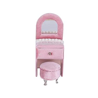 Imagem de Luzhengyang Caixa de joias de veludo rosa com gavetas para brincos e colares | Caixa de maquiagem de joias de princesa | para o dia dos namorados, dia das mães | bugigangas