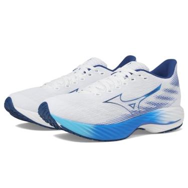 Imagem de Mizuno Tênis de corrida masculino Wave Rider 28 2e, Branco, azul (estate), 11.5
