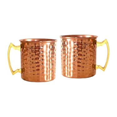 Imagem de Kit 2 Canecas Moscow Mule Em Cobre Puro Martelada 350 Ml