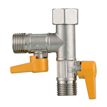Imagem de Ciencia - Válvula de desvio de água de latão com 3 vias, adaptador T, válvula de desligamento para chuveiro e mangueira de chuveiro, DSF009