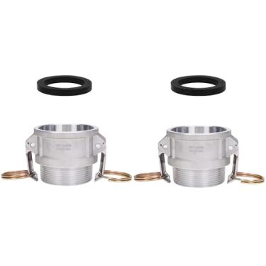 Imagem de DERPIPE Encaixe Camlock PartB de alumínio – 7,6 cm trava de came fêmea x 7,6 cm macho NPT tipo B mangueira ranhura de came adaptador de desconexão rápida (pacote com 2)
