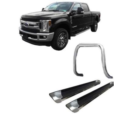 Imagem de Kit Quebra Mato S/Chapa Estribo Personalizado Cromado F250 - HOZZ