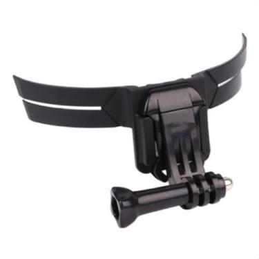 Imagem de Suporte para capacete com fixação no queixo para câmera de ação compatível com GoPro DJI Insta360 e outras action cams ideal para moto bike e esportes radicais!