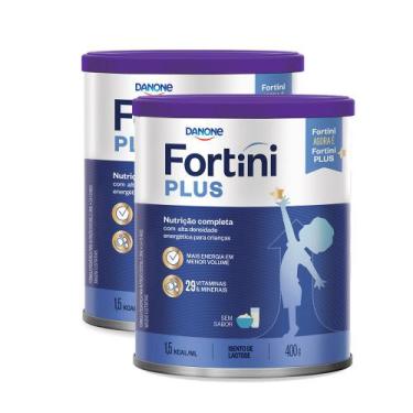 Imagem de Kit 2 Fortini Plus Pó Sem Sabor 400g