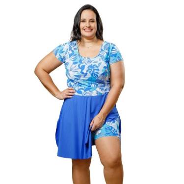 Imagem de Maiô Macaquinho Plus Size com Saída de Praia Evangélico Uv50+ Hidrogin