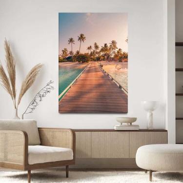 Imagem de Quadro Decorativo Para Sala Quarto  Hall Tela vertical Grande Por do S