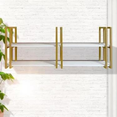 Imagem de Prateleira Industrial Moderna elegante  - Metal Decore, Dourado