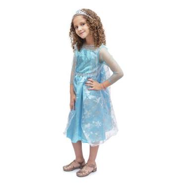 Imagem de Fantasia Frozen Elsa Princesa+acessórios Halloween Carnaval - Bhstore