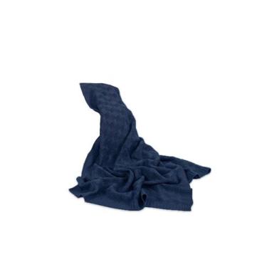 Imagem de Peseira Tricô Flor HomeBliss, Azul Escuro, Único