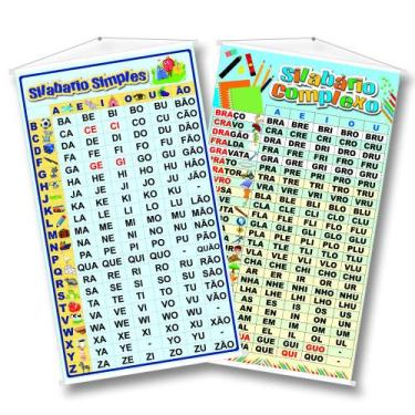 Imagem de Kit 2 Banner Sílabas Simples + Complexas Material Pedagógico - OC Shop