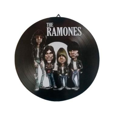 Imagem de Placa Disco de Vinil Decorativo em Madeira Star - The Ramones - Retrof