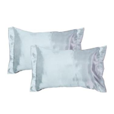 Imagem de 2 Fronhas Cetim Seda Luxo Antifrizz 50x70cm - Magic Enxovais, Branco