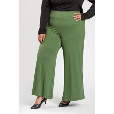 Imagem de Calça Feminina Plus Size Pantalona Moletinho de Viscose c/ Elastano - 