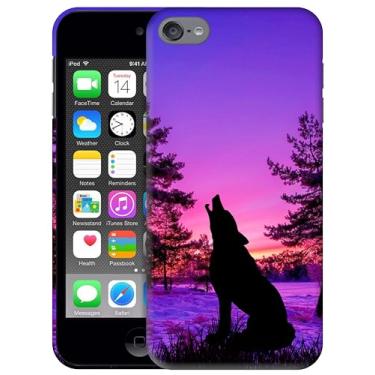 Imagem de Generic Capas SM Capa para iPod Touch 7, iPod Touch 6, Capa para iPod Touch 5 - Design Wolf Sunset Impressão 3D Capa de plástico rígido para iPod Touch 7/6/5.