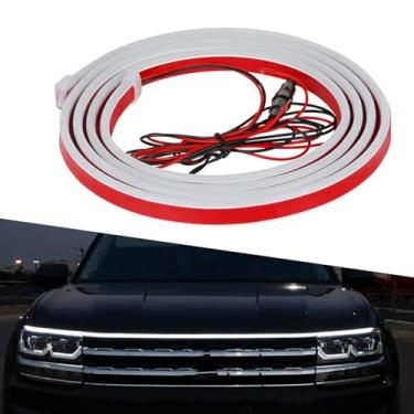 Imagem de getfay 1 peça de barra de luz LED para capô de carro, 177,8 cm para digitalização de tiras de luz decorativas legais, instalação oculta à prova d'água, luzes diurnas universais para luzes externas de