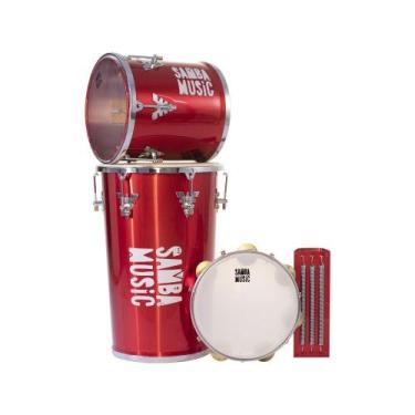 Imagem de Kit samba pagode phx ksm-01 rebolo recoreco repique pandeiro, Vermelho