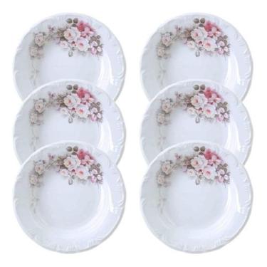 Imagem de Jogo 6 Pratos Fundos Sopa Eterna Porcelana Schmidt - Porcelanas Schmid