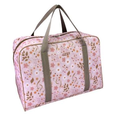 Imagem de Bolsa De Viagem Feminina Ls Bolsas Floral Rosa - L S BOLSAS E MOCHILAS